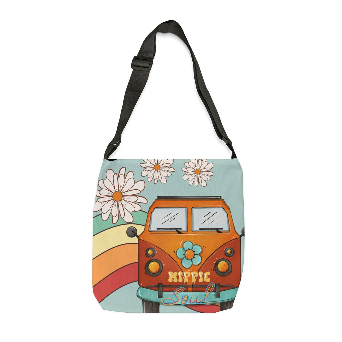 70's Retro Hippie Soul, Hippie Chick Adjustable Tote Bag Bags 16" × 16''