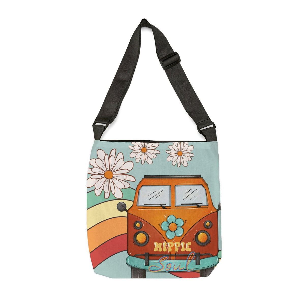 70's Retro Hippie Soul, Hippie Chick Adjustable Tote Bag Bags 16" × 16''