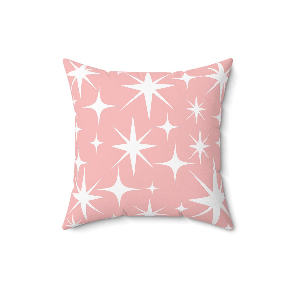 Atomic 50's Pink Starburst, Mid Century Modern Pillow And Cover Home Decor 16" × 16"