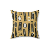 Mid Century Modern Mustard Yellow, Abstract Mid Modernist Pillow Case And Insert Home Decor 16" × 16"