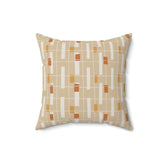Mid Century Modern Pillow Decor, Bone Beige, Geometric, Rust,Retro Pillow Cover And Insert Home Decor 16" × 16"