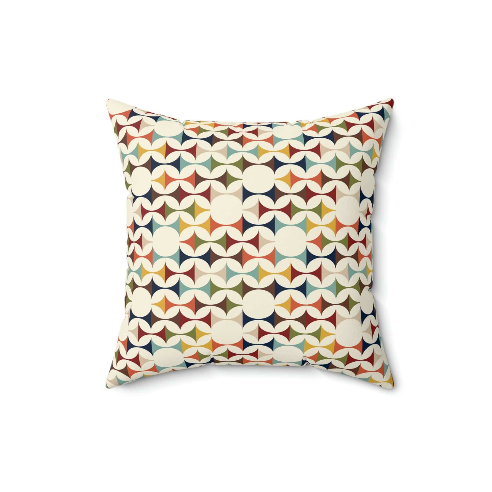 Scandinavian Modern Danish, Geometric Retro Mod Pillow Home Decor 16&quot; × 16&quot;