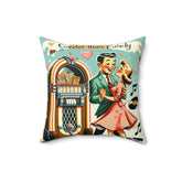 Vintage Valentine Love, Sweeter Than Candy, Retro Couple, Sweetheart Pillow And Insert Home Decor 16" × 16"
