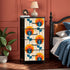 Scandinavian Designed Mid Century Modern Orange Blue Floral Design 4-Drawer Dresser - Mid Century Modern Gal