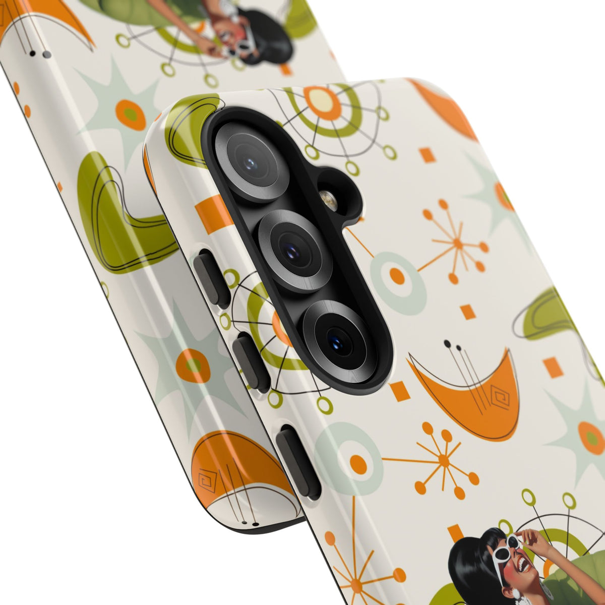 Mid Century Modern Atomic Starburst Mid Mod 60s Gal Retro Chic Tough Phone Case with Vintage Glamour Design