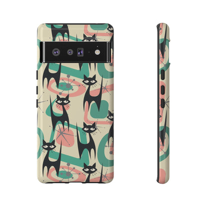 Atomic Cat Mid Century Modern Starburst Retro Kitsch Tough Phone Case