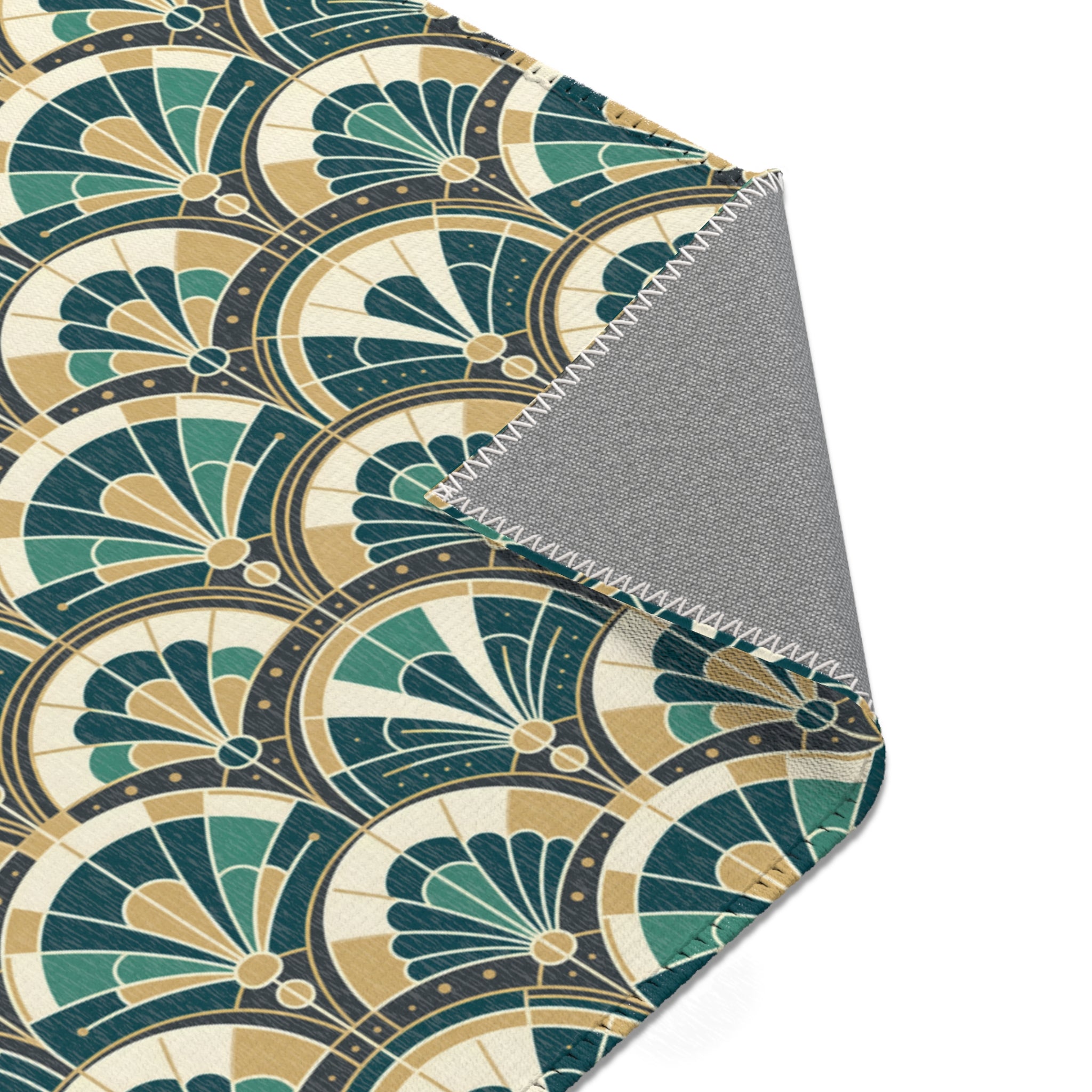 Art Deco Peacock Inspired Area Rug