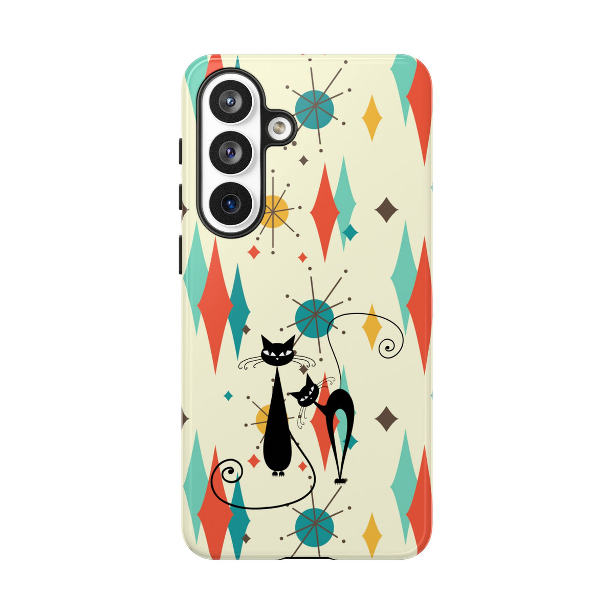 Atomic Kitty Cat, Mid Mod Franciscan Pattern, Kitsch Tough Phone Cases