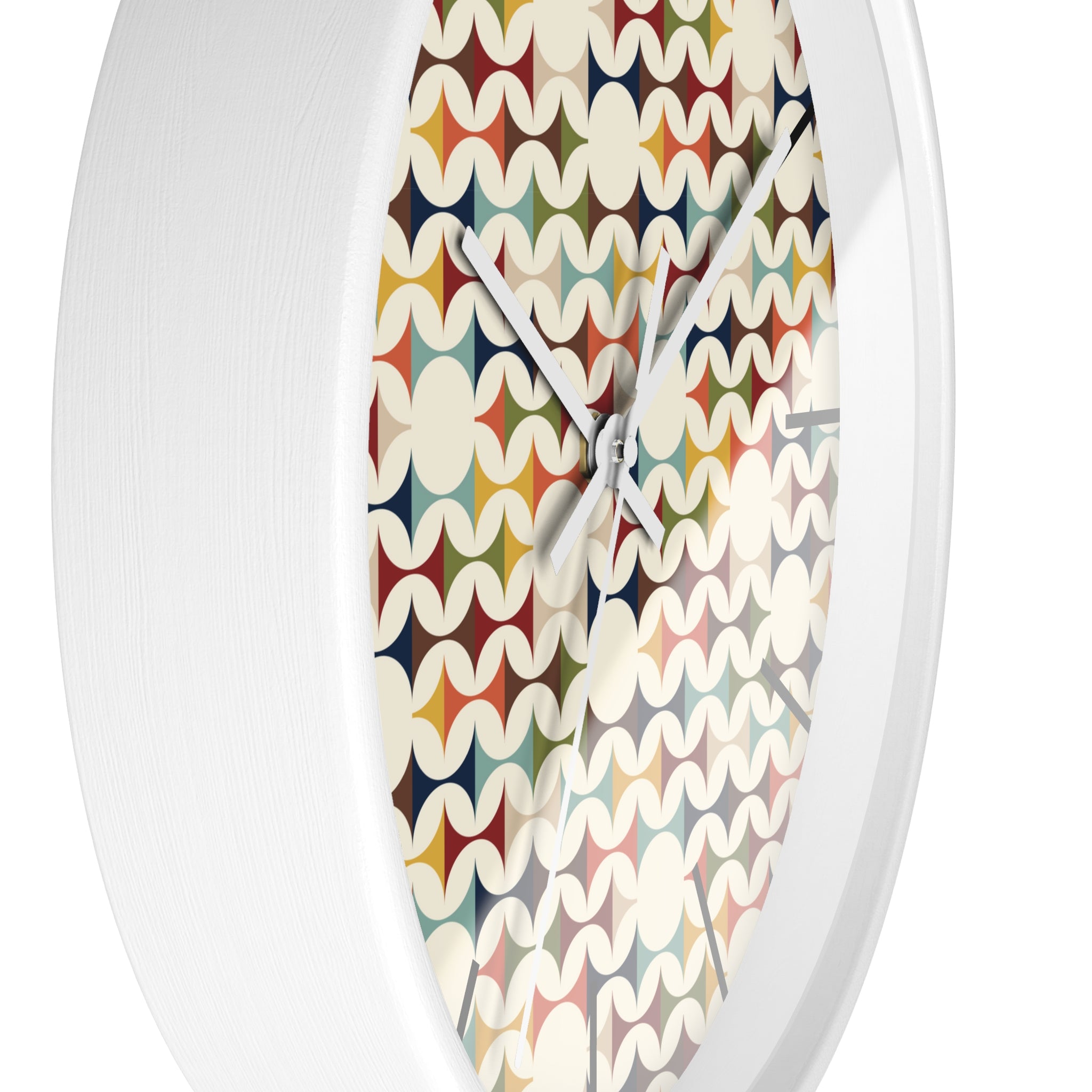 Mid Century Modern Scandinavian Designed, Geometric Retro Colorful Retro Wall Clock