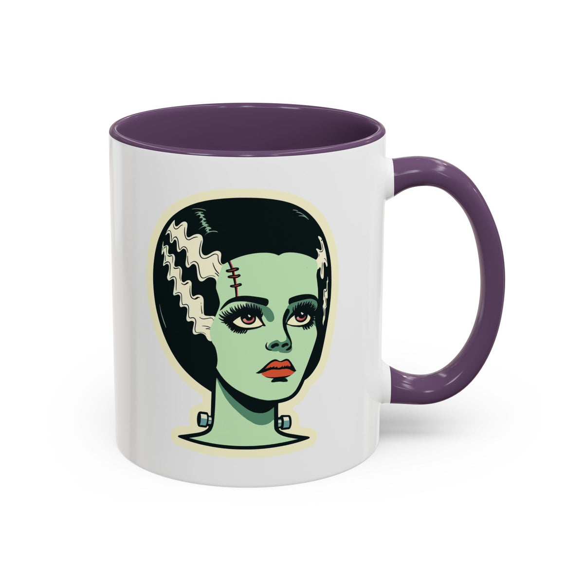 Bride of Frankenstein Retro Mid Mod Horror Buff Accent Coffee Mug - Mid Century Modern Gal