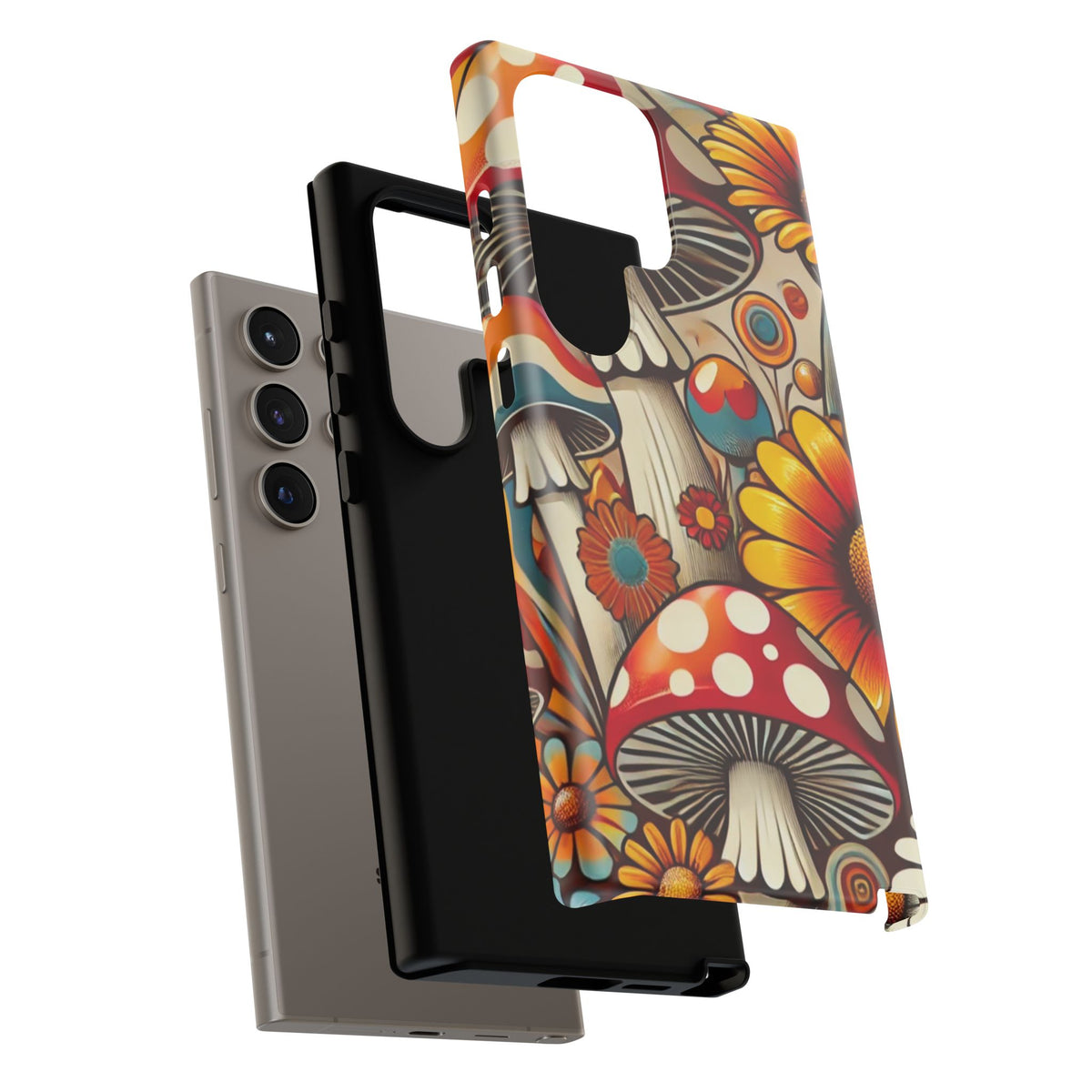 Colorful Mushroom Flower Phone Case - Boho Chic Design