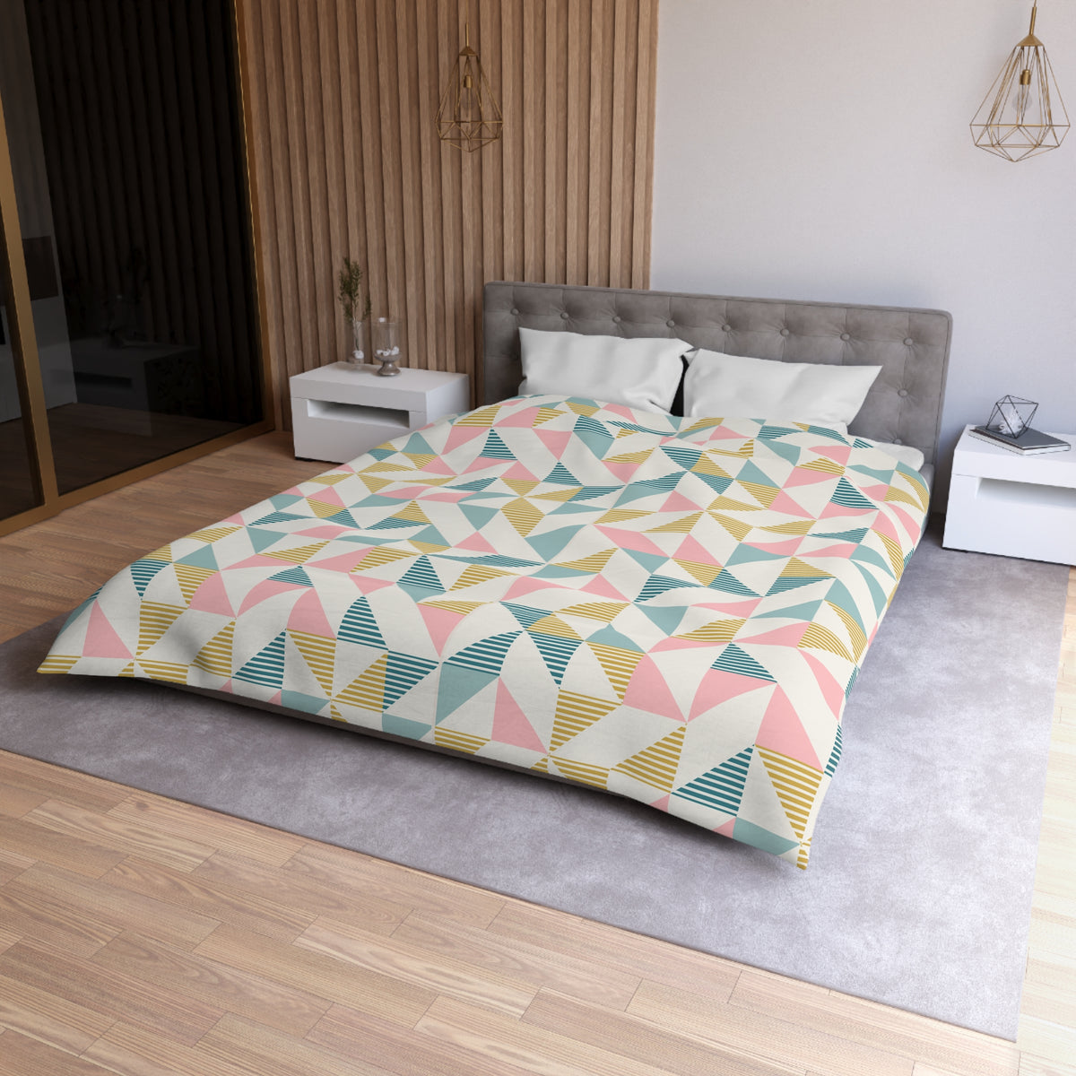 Mid Century Modern Geometric Retro Duvet Cover - Modern and Colorful Bedding - Mid Century Modern Gal