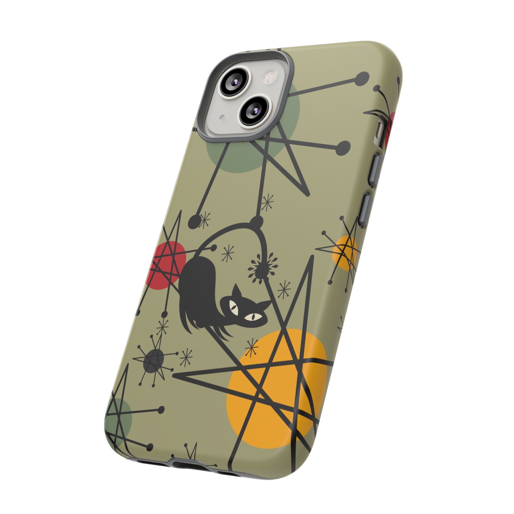 Mid Century Modern Atomic Cat, Retro Chic Groovy Mod Samsung, Smart Phone Tough Cases