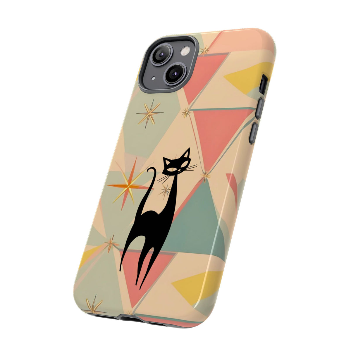Atomic Cat Mid Mod Retro Cat Phone Case | Tough Cases with Vintage Vibe | Ideal for Cat Lovers