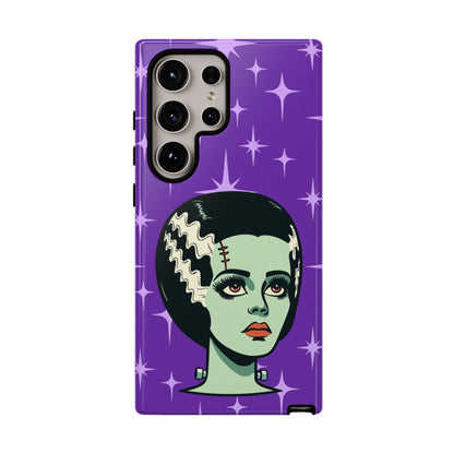 Bride of Frankenstein Retro Mid Mod Horror Buff Purple Halloween Tough Phone Case