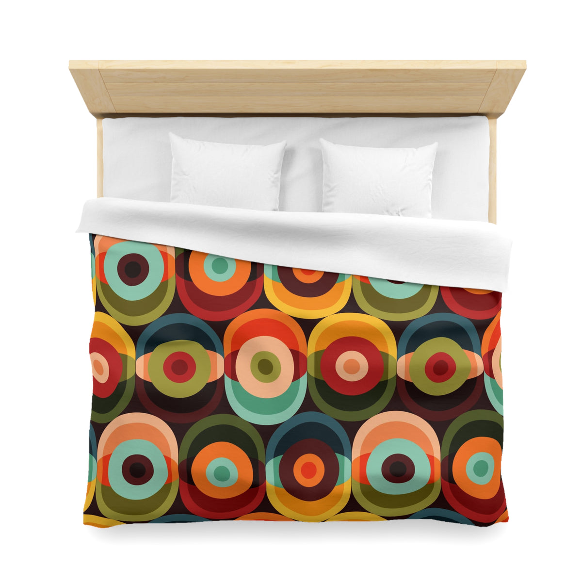 60's 70s Retro Groovy Circles, Hipster Home Decor, Mid Mod, MCM Duvet Cover - Mid Century Modern Gal