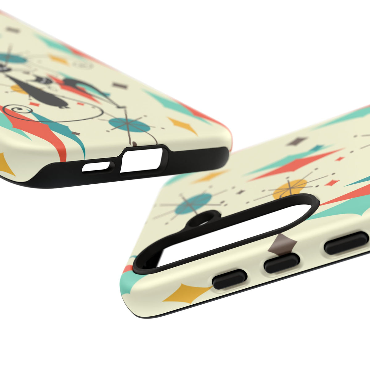 Atomic Kitty Cat, Mid Mod Franciscan Pattern, Kitsch Tough Phone Cases
