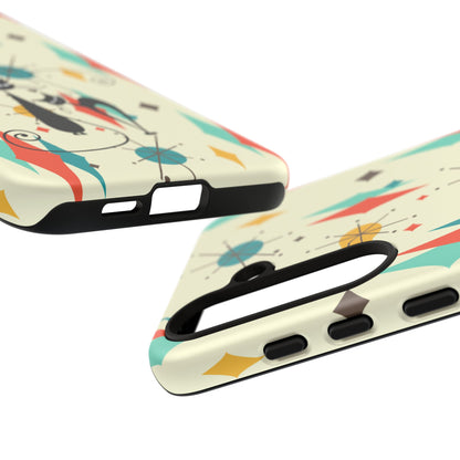 Atomic Kitty Cat, Mid Mod Franciscan Pattern, Kitsch Tough Phone Cases