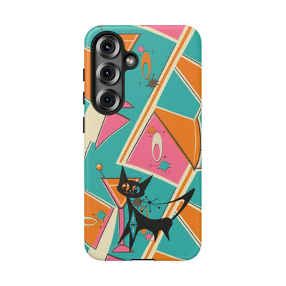 Atomic Cat Mid Mod Retro Cat Phone Case - Tough Cases for Stylish Cat Lovers