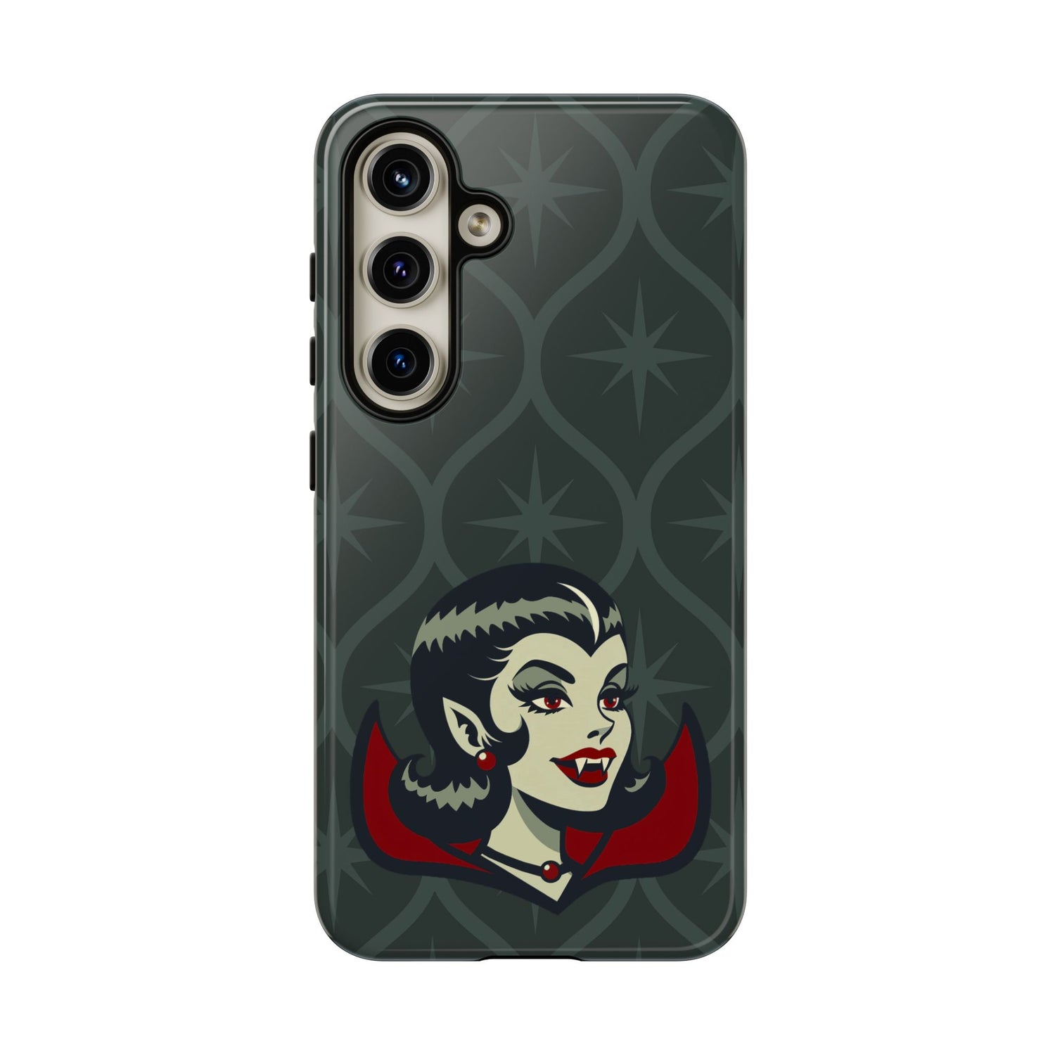 Vampire Dracula Girl Halloween Goth Horror Buff MCM Green Tough Phone Case