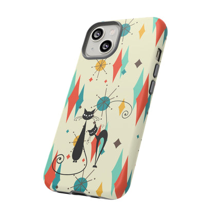Atomic Kitty Cat, Mid Mod Franciscan Pattern, Kitsch Tough Phone Cases