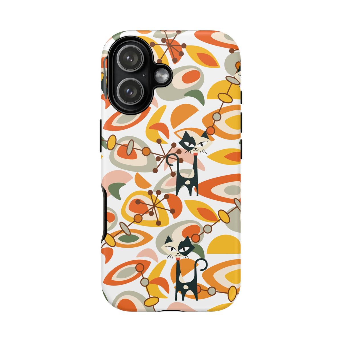 Atomic Cat Mid Mod Orange, Yellow, Groovy Cat Smart Phone Tough Cases