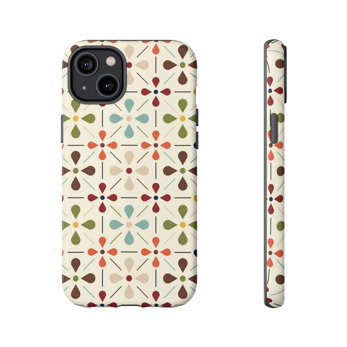 Scandinavian Flower, Mid Modern Danish Design Tough Phone Case - Mid Century Modern Gal