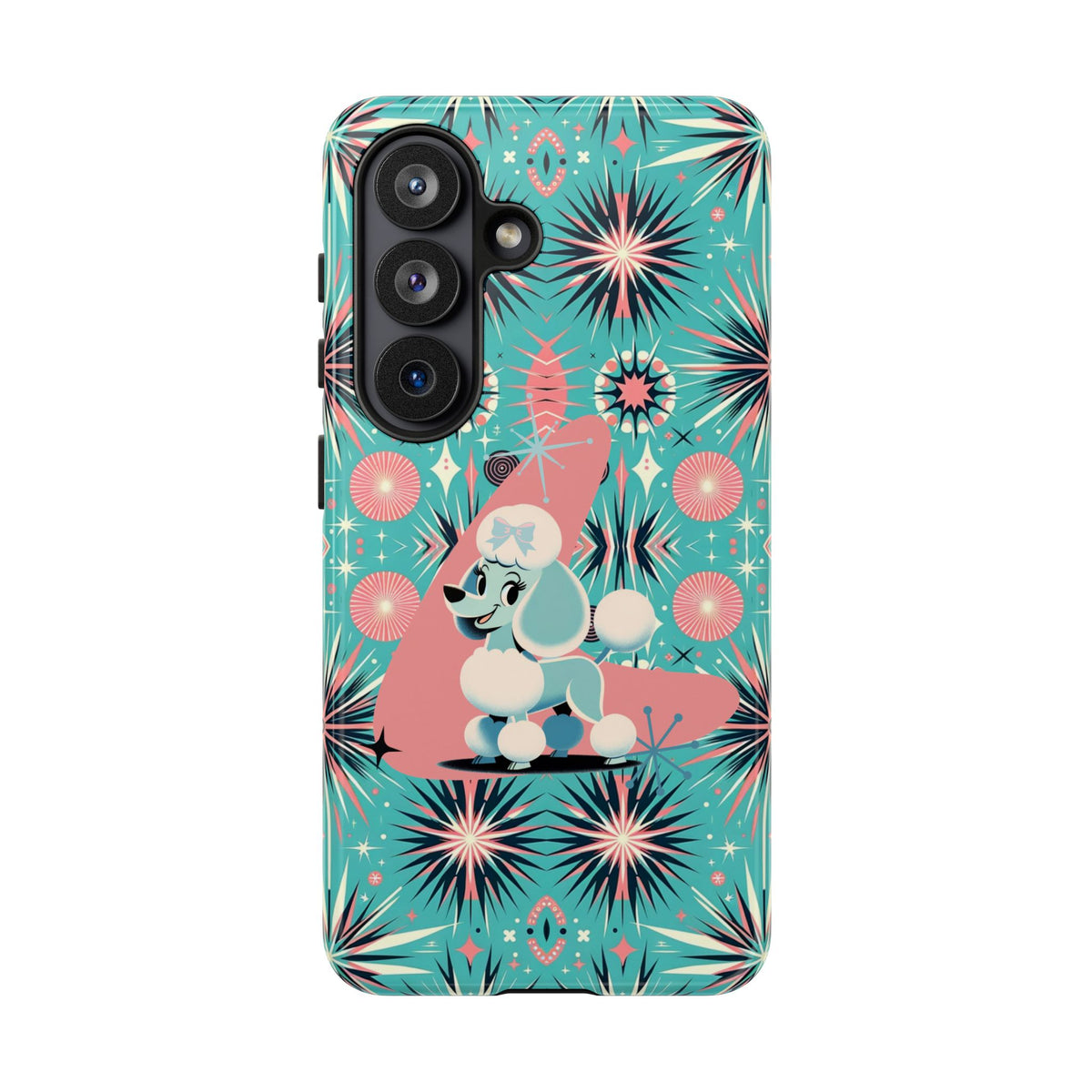 1950s Mid Century Modern Atomic Pink, Poodle Retro Smart Phone Tough Cases