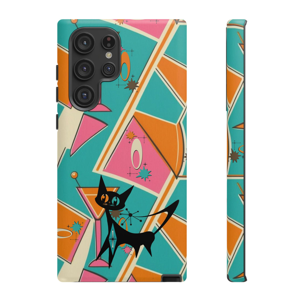 Atomic Cat Mid Mod Retro Cat Phone Case - Tough Cases for Stylish Cat Lovers