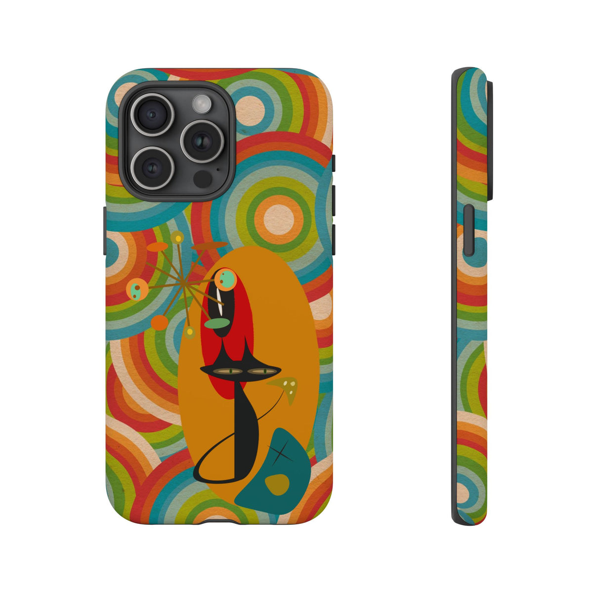 Atomic Cat, Retro 70's Pattern, MCM Smart Phone Tough Phone Case