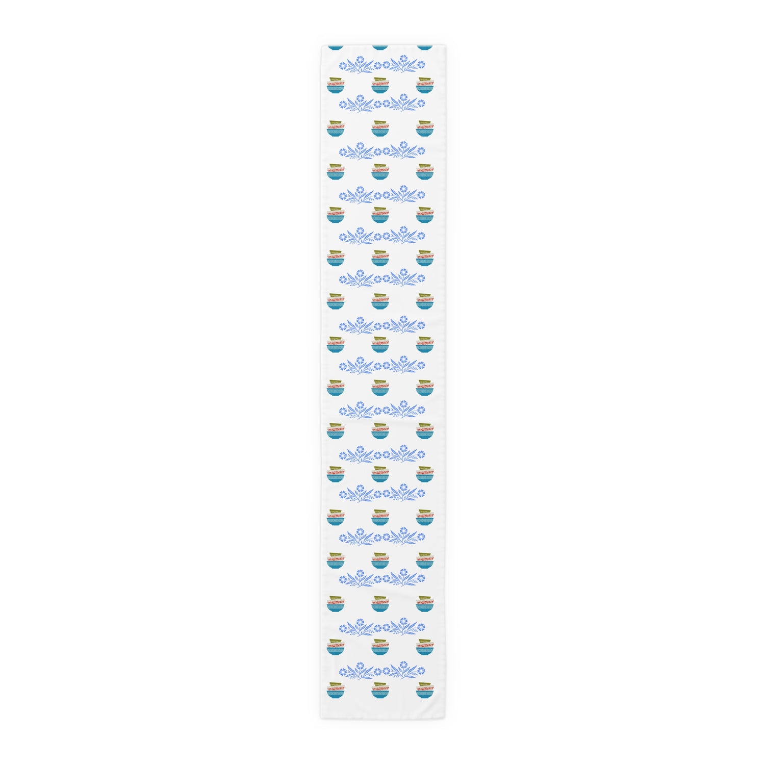 Pyrex Lover, Blue Cornflower, Kitschy 50s Pyrex Collector Kitchen Dining Room Table Runner