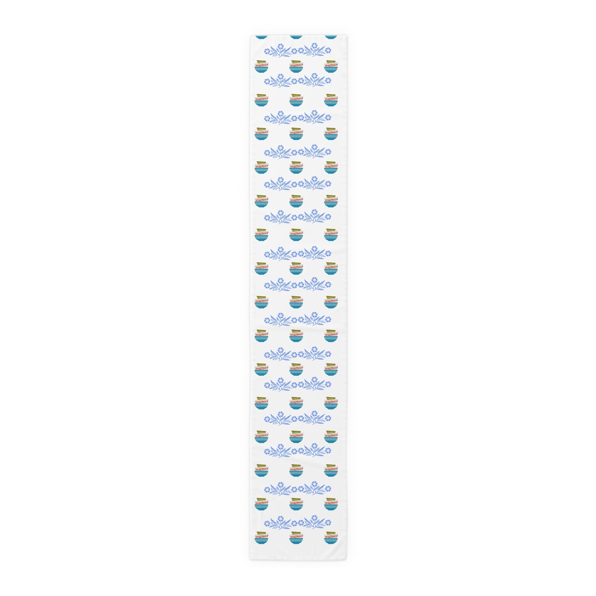 Pyrex Lover, Blue Cornflower, Kitschy 50s Pyrex Collector Kitchen Dining Room Table Runner