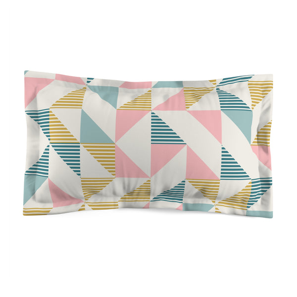 Mid Century Modern Geometric  Pillow Sham - Modern Pastel Design for Cozy Bedrooms