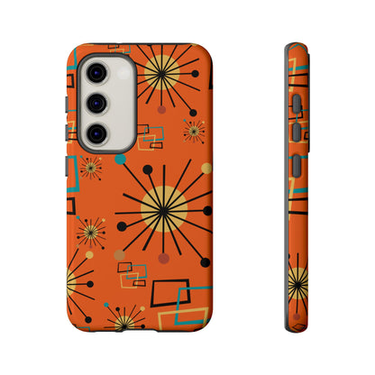 Mid Century Modern Sinatra Orange, Starburst, Geometric Funky Fun Tough Phone Case - Mid Century Modern Gal