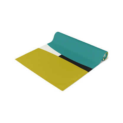 Mid Century Modern Retro MCM Design Abstract Table Runner Turquoise, Green, White, Black MCM Mid Modern Table Runner - Mid Century Modern Gal