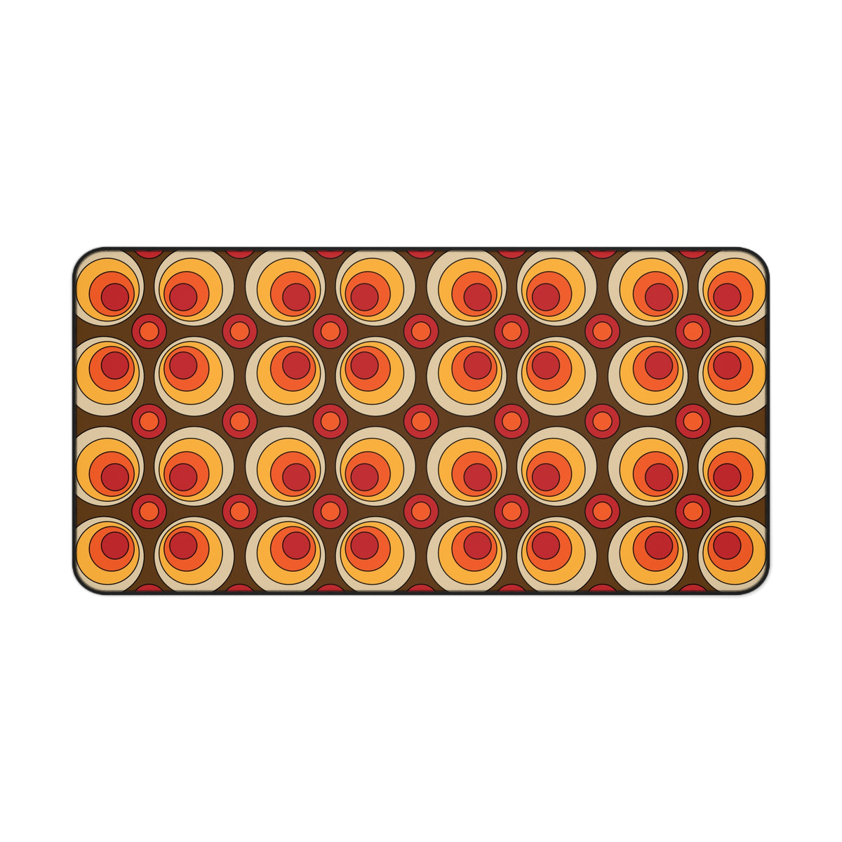 Retro Groovy Orbs Desk Mat – Stylish Workspace Decor for Home or Office - Mid Century Modern Gal
