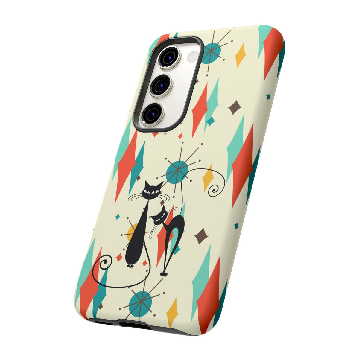 Atomic Kitty Cat, Mid Mod Franciscan Pattern, Kitsch Tough Phone Cases