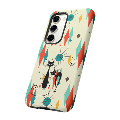 Atomic Kitty Cat, Mid Mod Franciscan Pattern, Kitsch Tough Phone Cases
