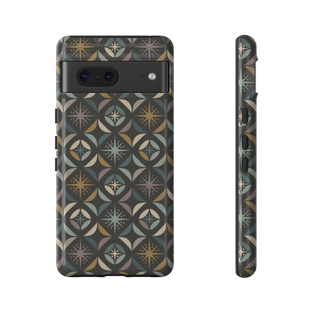 Mid Century Modern Elegant Gray Geometric Starburst Tough Phone Case