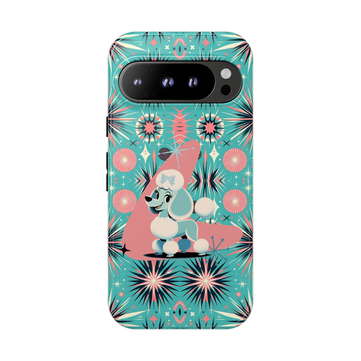 1950s Mid Century Modern Atomic Pink, Poodle Retro Smart Phone Tough Cases