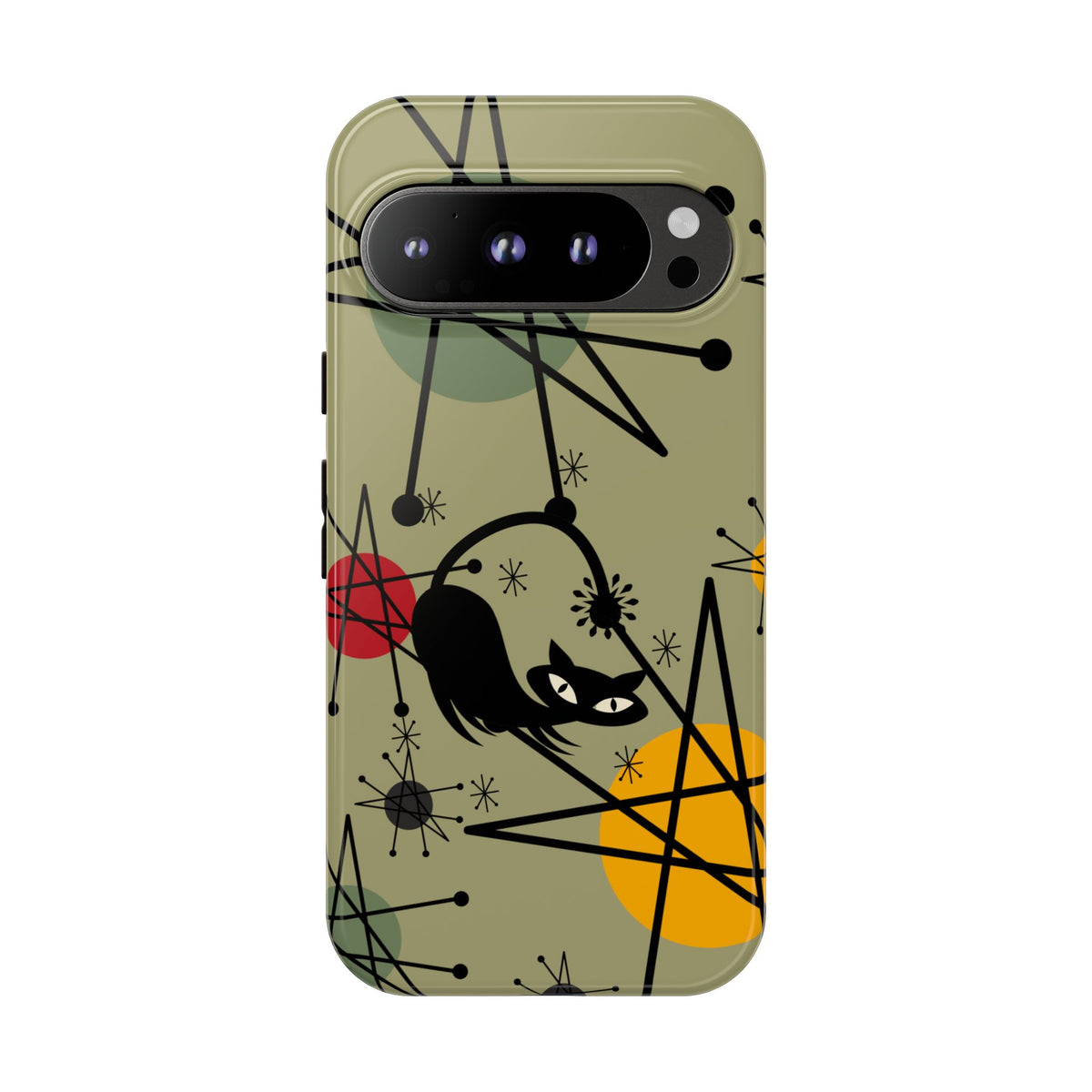 Mid Century Modern Atomic Cat, Retro Chic Groovy Mod Samsung, Smart Phone Tough Cases