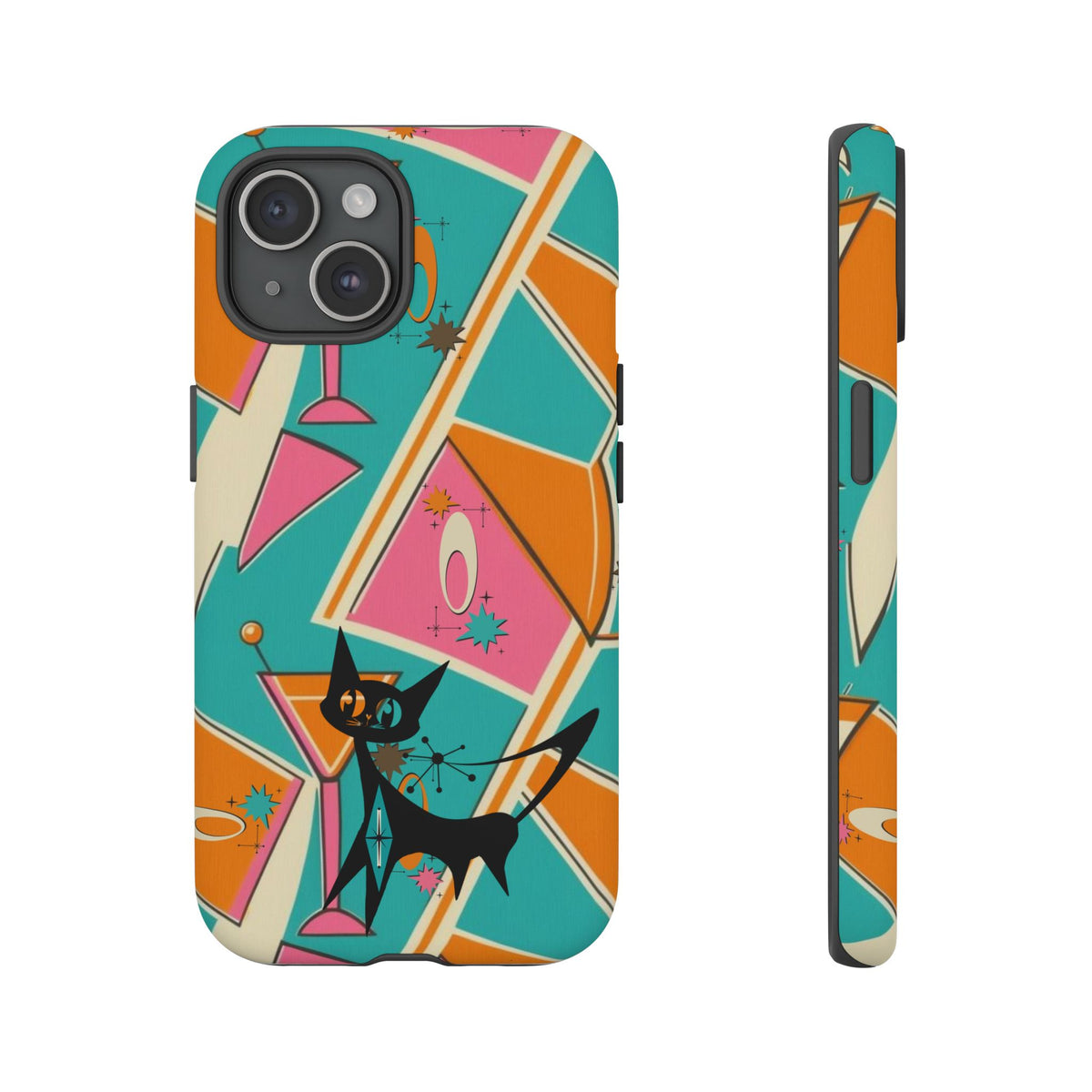 Atomic Cat Mid Mod Retro Cat Phone Case - Tough Cases for Stylish Cat Lovers - Mid Century Modern Gal