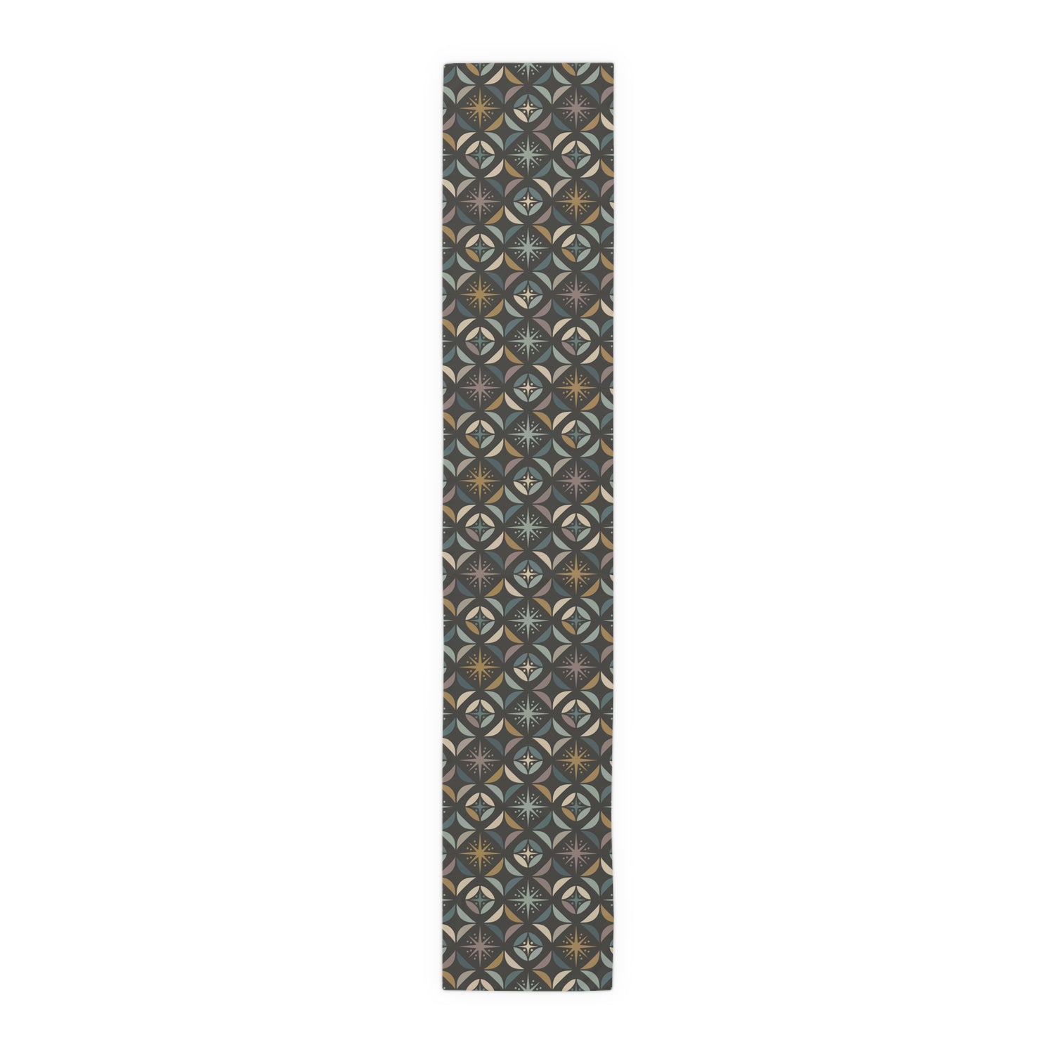 Mid Century Modern Elegant Gray Geometric Starburst Table Runner - Mid Century Modern Gal