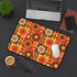 Retro Floral Flower Power Desk Mat - Vibrant and Stylish Mid Mod Desk Decor - Mid Century Modern Gal