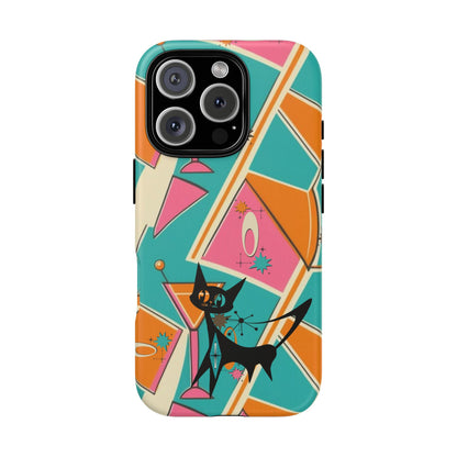 Atomic Cat Mid Mod Retro Cat Phone Case - Tough Cases for Stylish Cat Lovers