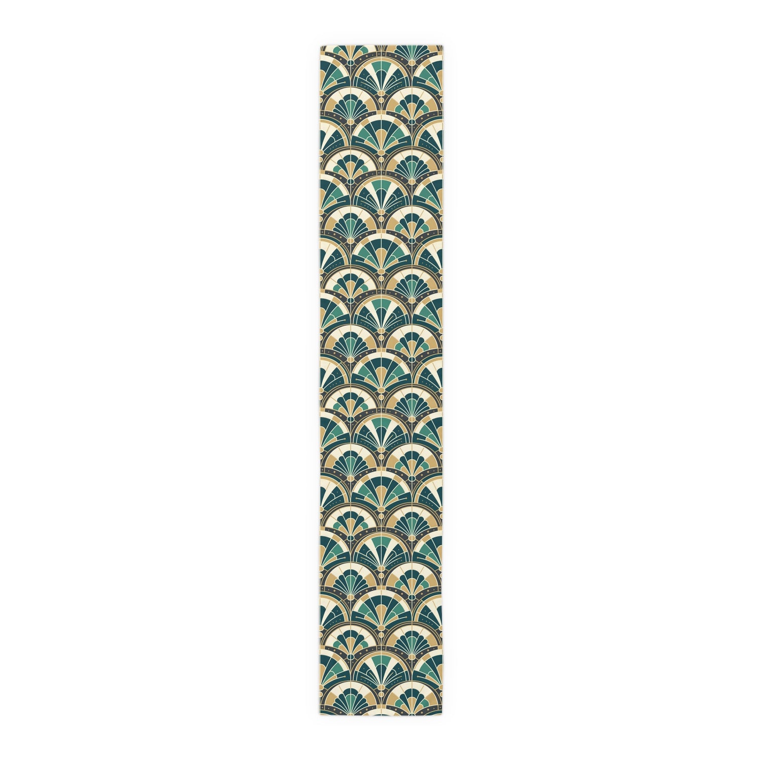 Art Deco Peacock Inspired Table Runner - Mid Century Modern Gal