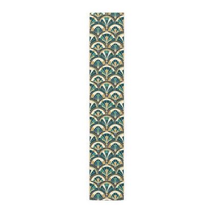 Art Deco Peacock Inspired Table Runner - Mid Century Modern Gal