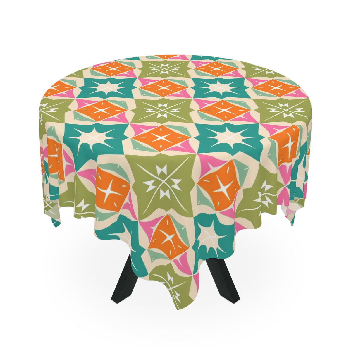 Mid Century Modern Atomic Starbursts, Retro Mod Geometric Designed Tablecloth - Mid Century Modern Gal