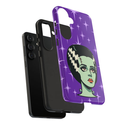 Bride of Frankenstein Retro Mid Mod Horror Buff Purple Halloween Tough Phone Case