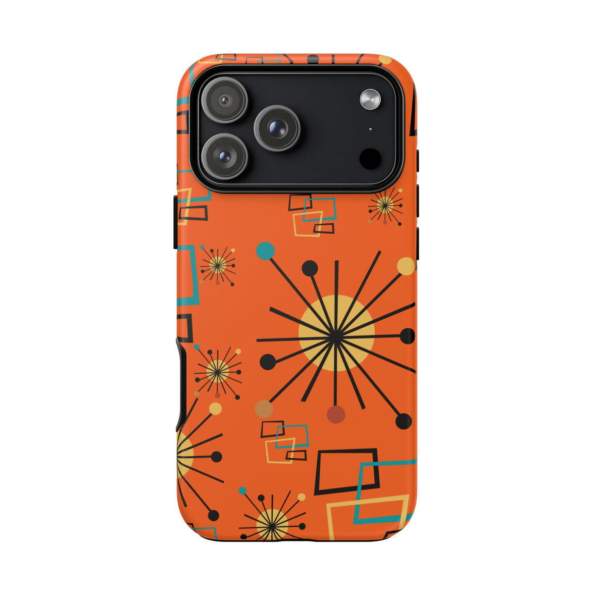 Mid Century Modern Sinatra Orange, Starburst, Geometric Funky Fun Tough Phone Case